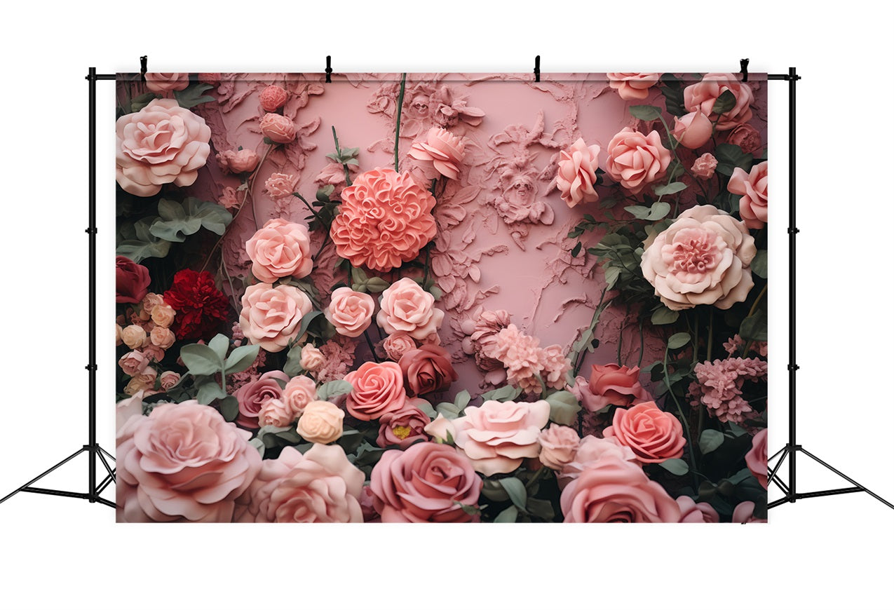 Valentinstag Backdrop Blumen Kunst Wanddekoration Backdrop BRP12-187