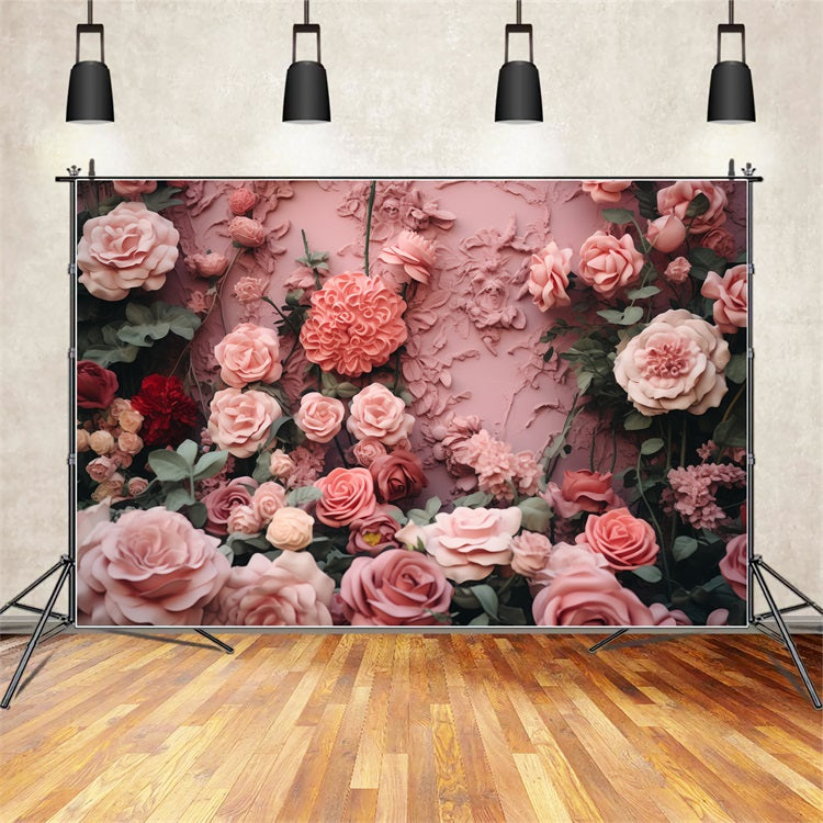 Valentinstag Backdrop Blumen Kunst Wanddekoration Backdrop BRP12-187