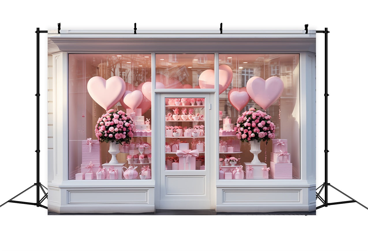 Valentine's Backdrop Liebe-Thema Fenster Luftballons Rosen Backdrop BRP12-191