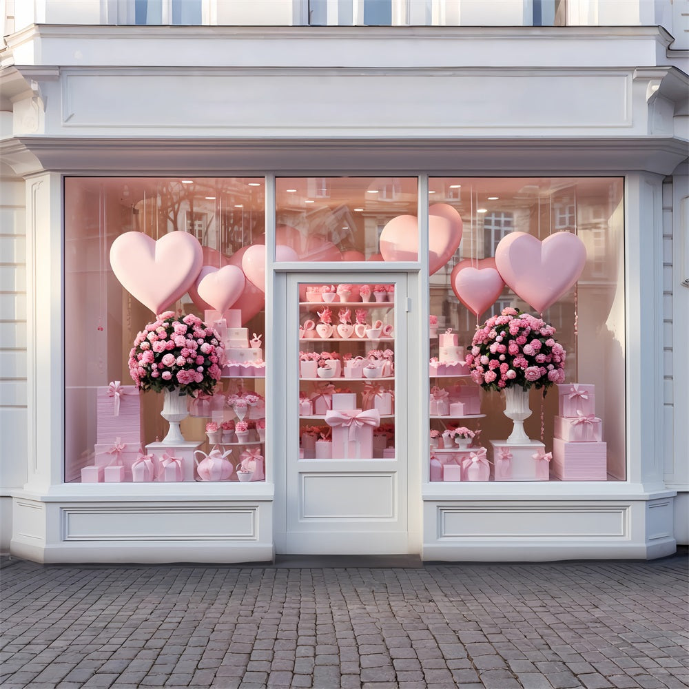 Valentine's Backdrop Liebe-Thema Fenster Luftballons Rosen Backdrop BRP12-191