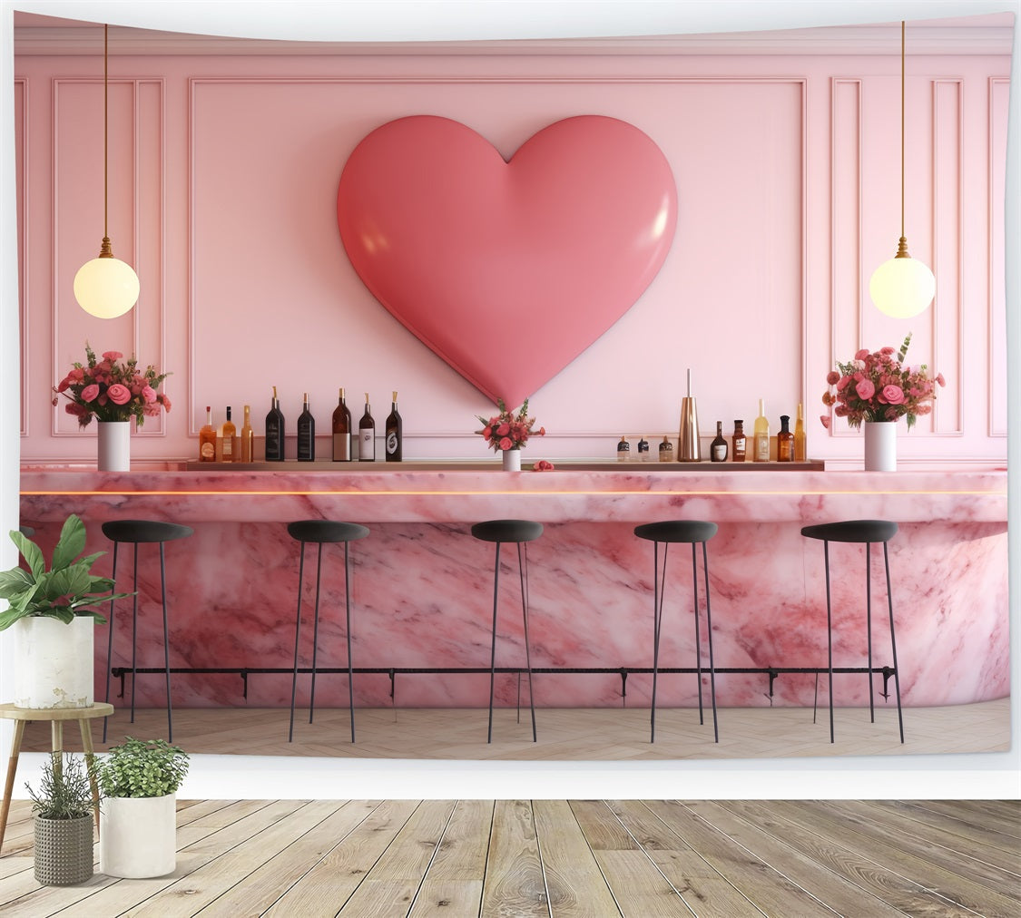 Valentinstag Fotokulissen Rosa Herz Bar Szene Hintergrund BRP12-198