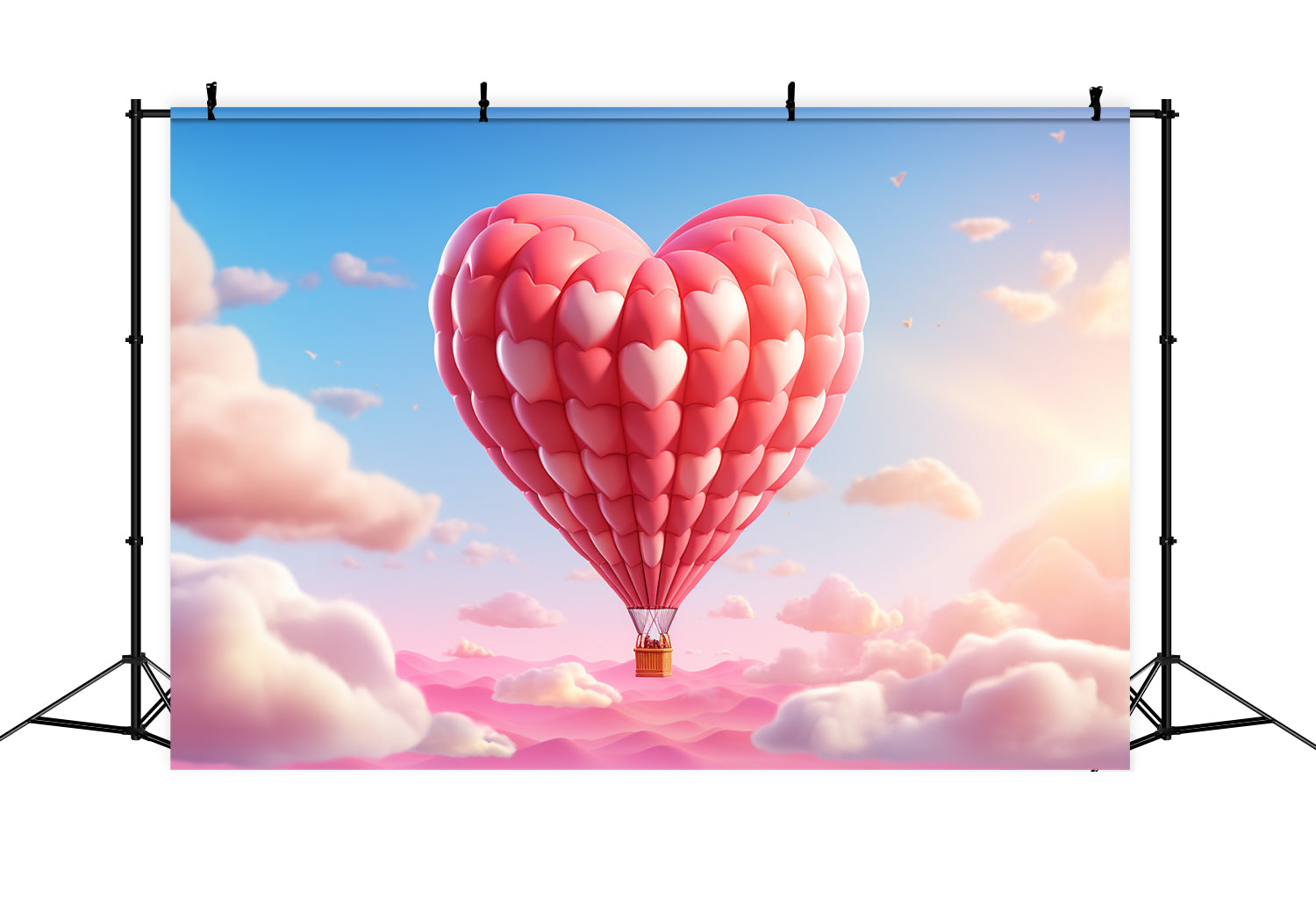 Valentinstag Fotografie Backdrop Heißluftballon Himmel Backdrop BRP12-202