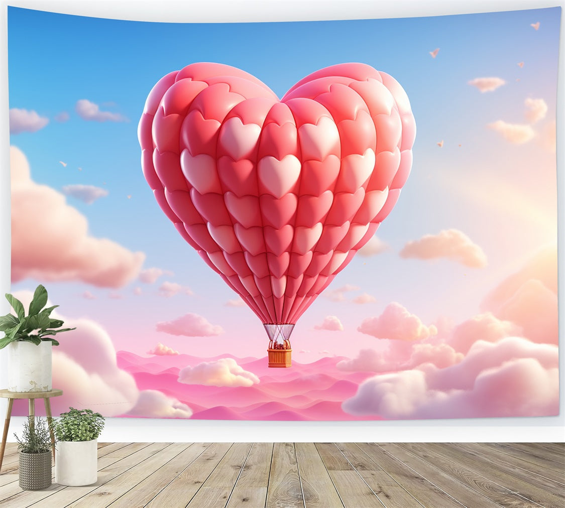 Valentinstag Fotografie Backdrop Heißluftballon Himmel Backdrop BRP12-202