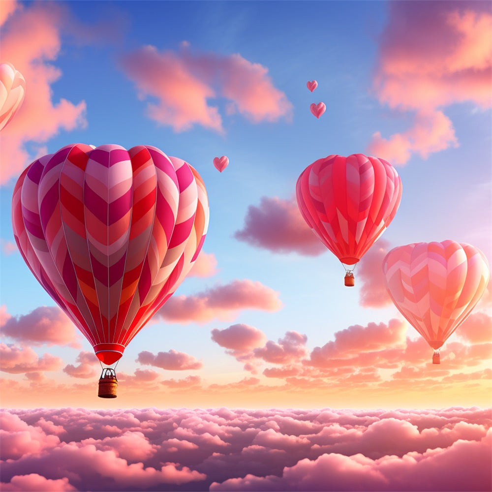 Valentinstag Fotografie Backdrops Himmel Heißluftballons Backdrop BRP12-203