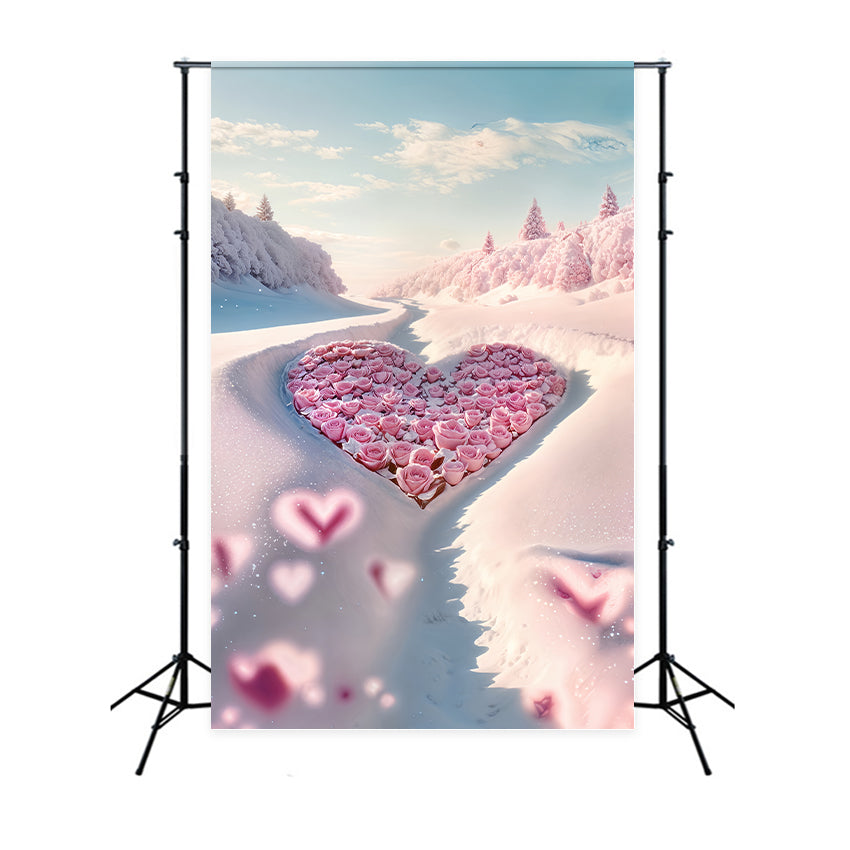 Valentine Thema Hintergrund Enchanting Rose Herz Winter Hintergrund BRP12-206