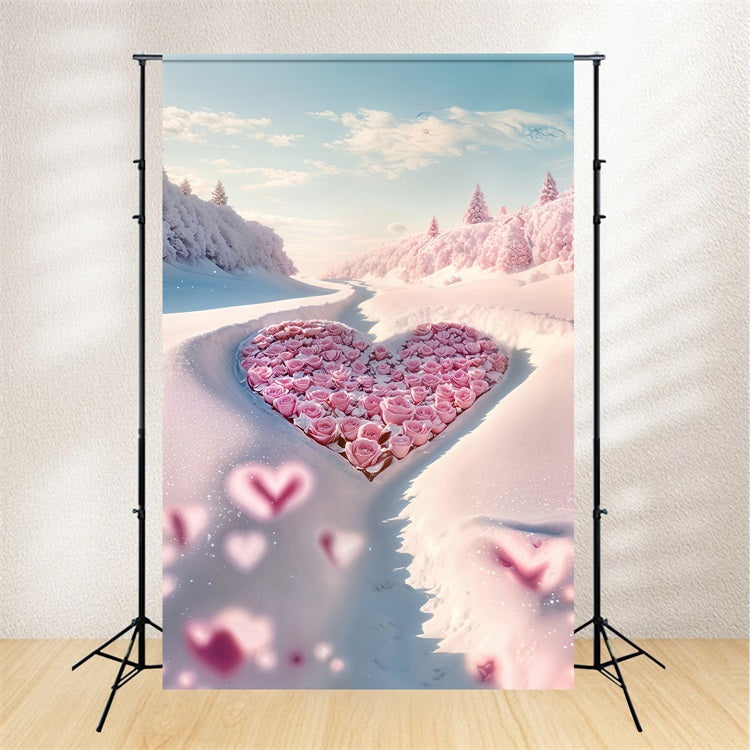 Valentine Thema Hintergrund Enchanting Rose Herz Winter Hintergrund BRP12-206