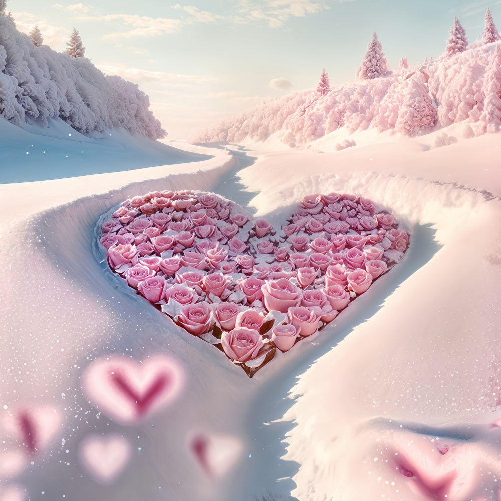 Valentine Thema Hintergrund Enchanting Rose Herz Winter Hintergrund BRP12-206