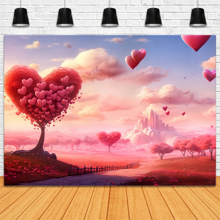 Valentine Backdrop Ideen Dreamy Herz Baum Ballon Backdrop BRP12-207