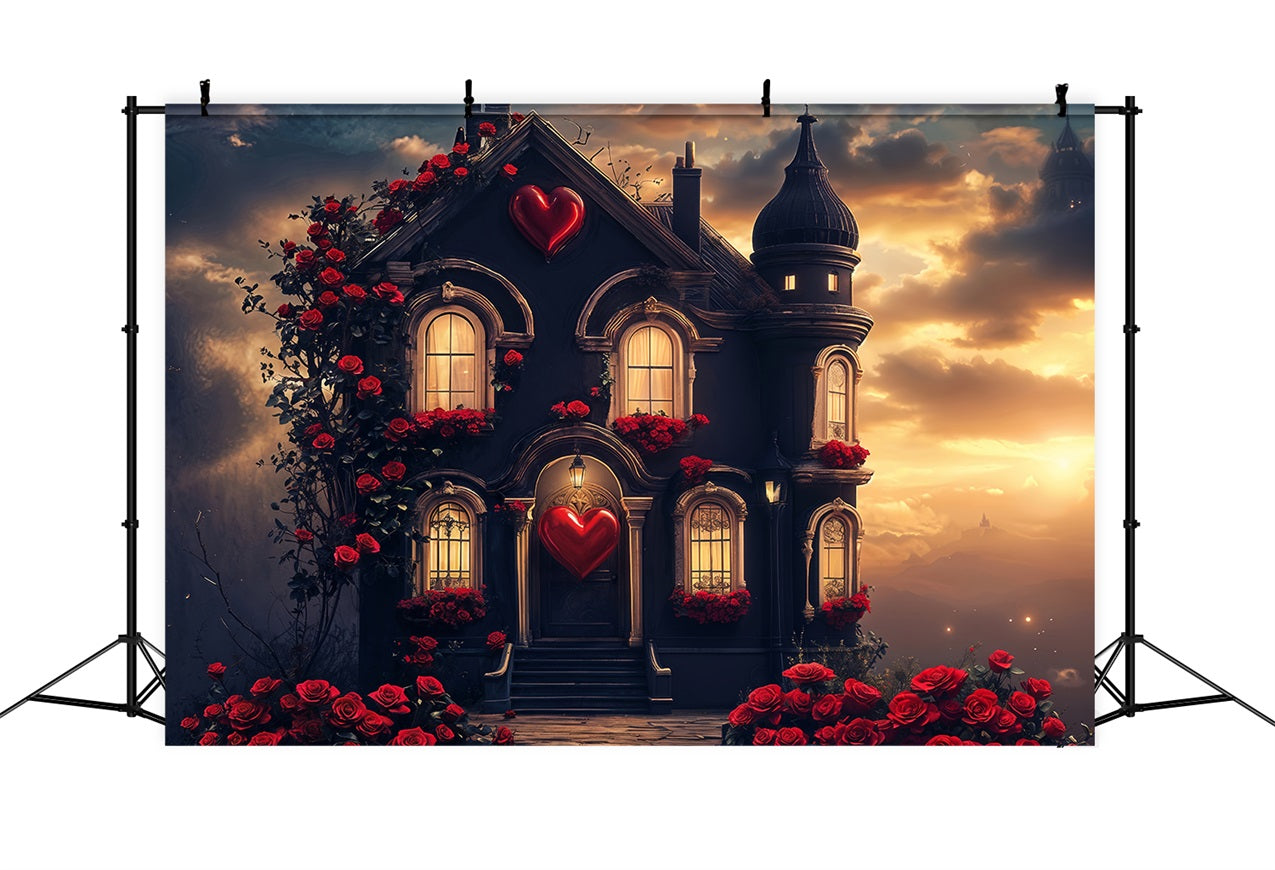 Backdrops Valentinstag Herzform Rose Gothic Home Backdrop BRP12-208