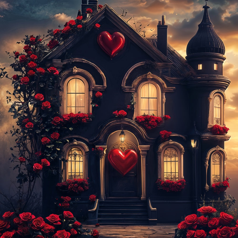 Backdrops Valentinstag Herzform Rose Gothic Home Backdrop BRP12-208