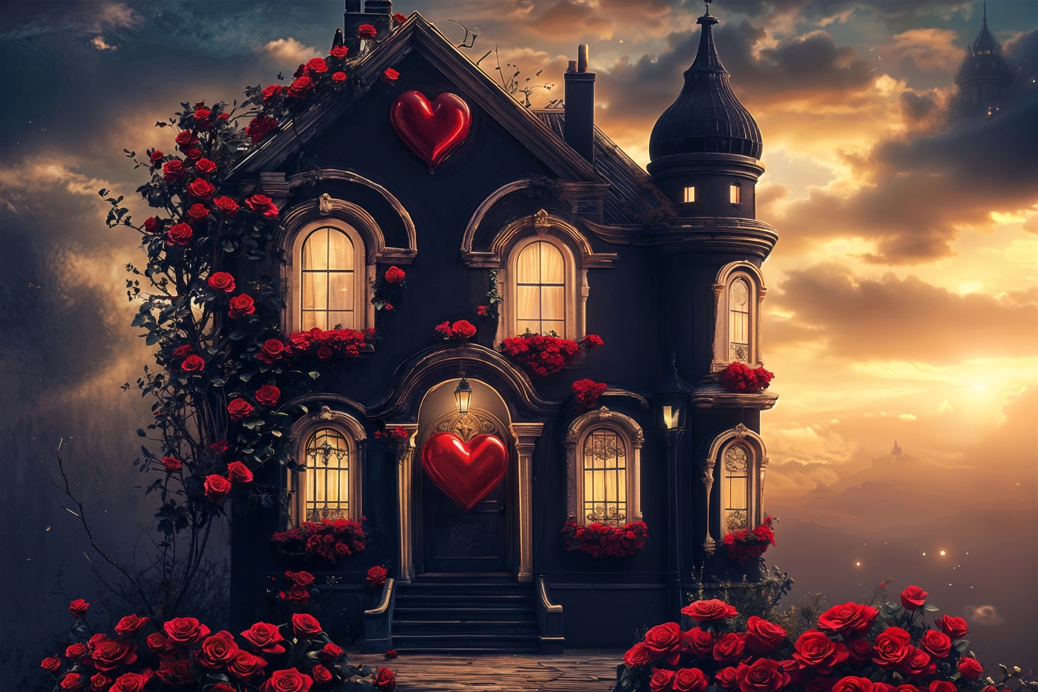 Backdrops Valentinstag Herzform Rose Gothic Home Backdrop BRP12-208