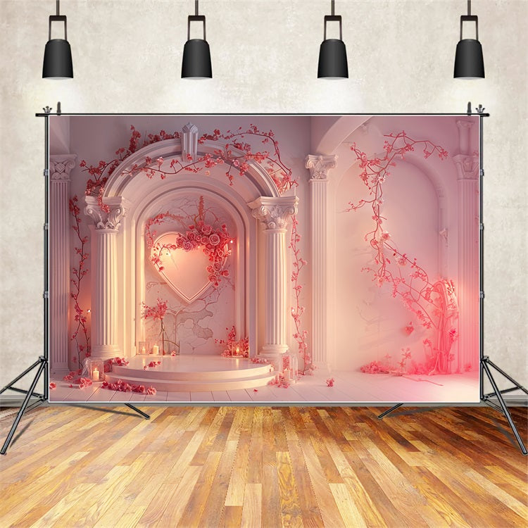 Valentine Backdrop Weiche Rose Torbogen Kerzenlicht Romantik Hintergrund BRP12-215