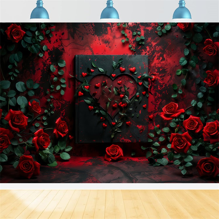 Valentinstag Backdrops Fotografie Rose Rahmen Romantisches Herz Backdrop BRP12-216