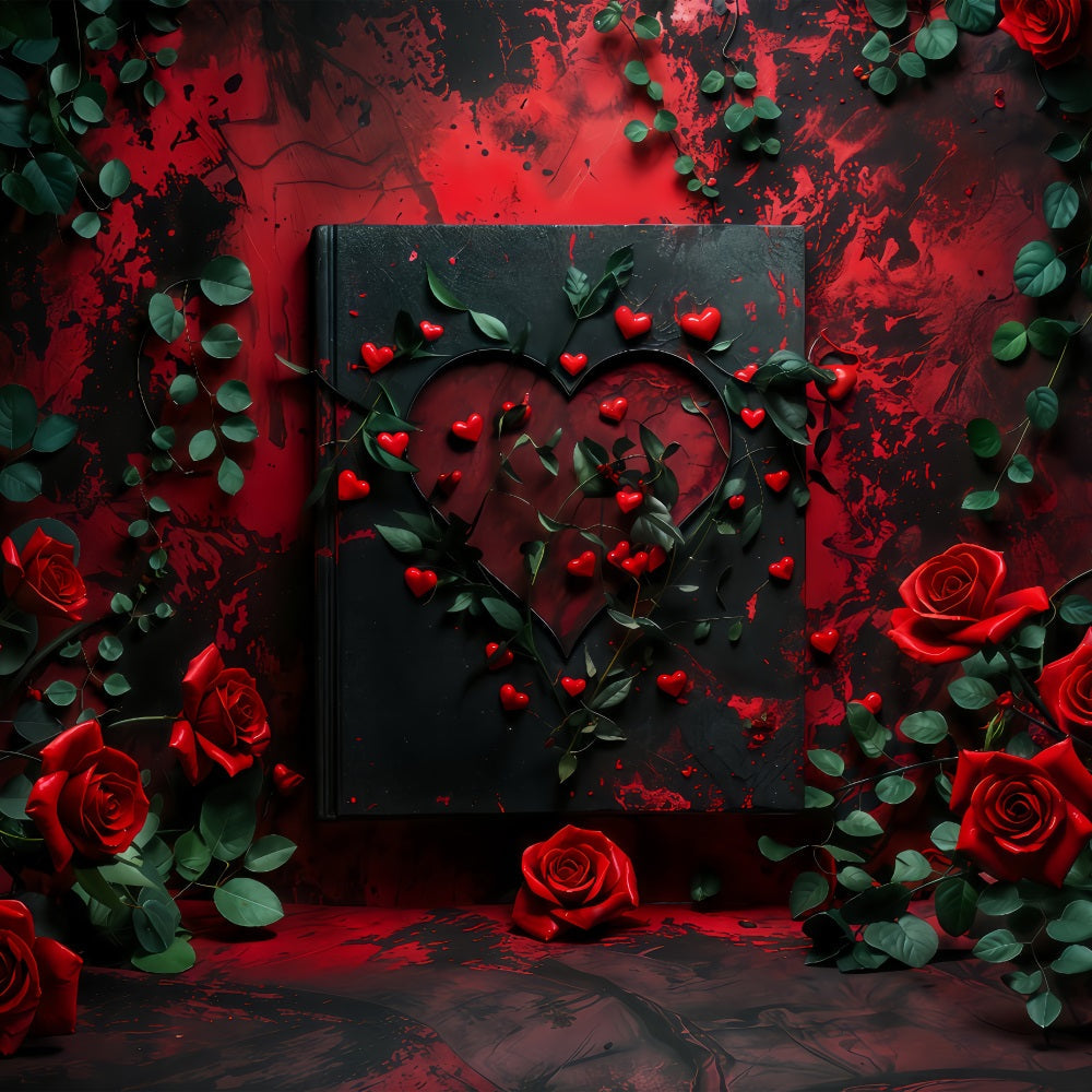 Valentinstag Backdrops Fotografie Rose Rahmen Romantisches Herz Backdrop BRP12-216