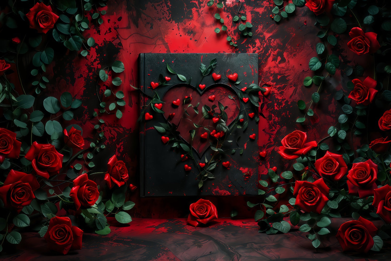 Valentinstag Backdrops Fotografie Rose Rahmen Romantisches Herz Backdrop BRP12-216