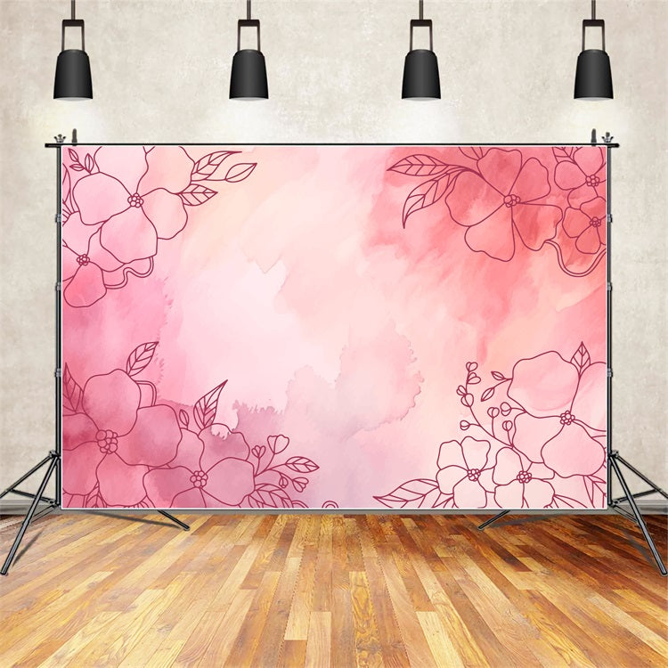 Backdrops für Mutterschaft Fotos Kunst Aquarell Blume Wand Backdrop BRP12-22