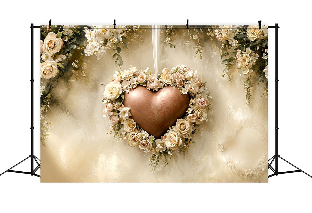 Valentinstag Backdrop Vintage Floral Heart Frame Backdrop BRP12-221