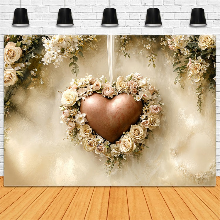 Valentinstag Backdrop Vintage Floral Heart Frame Backdrop BRP12-221