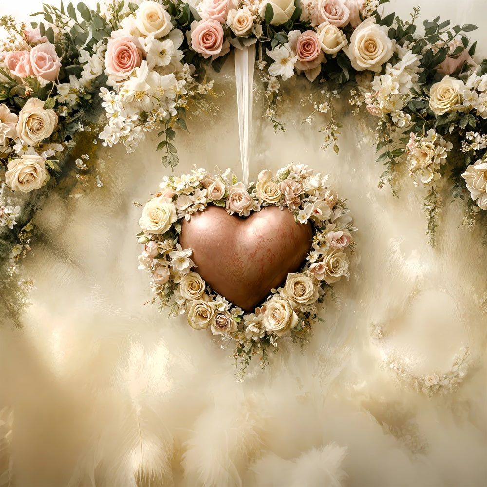 Valentinstag Backdrop Vintage Floral Heart Frame Backdrop BRP12-221