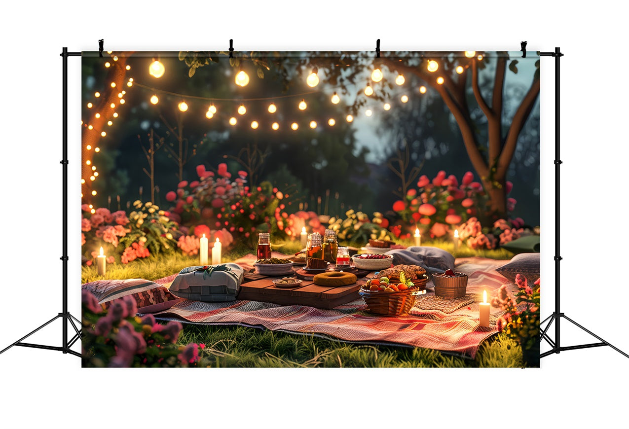 Valentine's Backdrop Romantischer Abend Picknick Florale Dekoration Backdrop BRP12-222