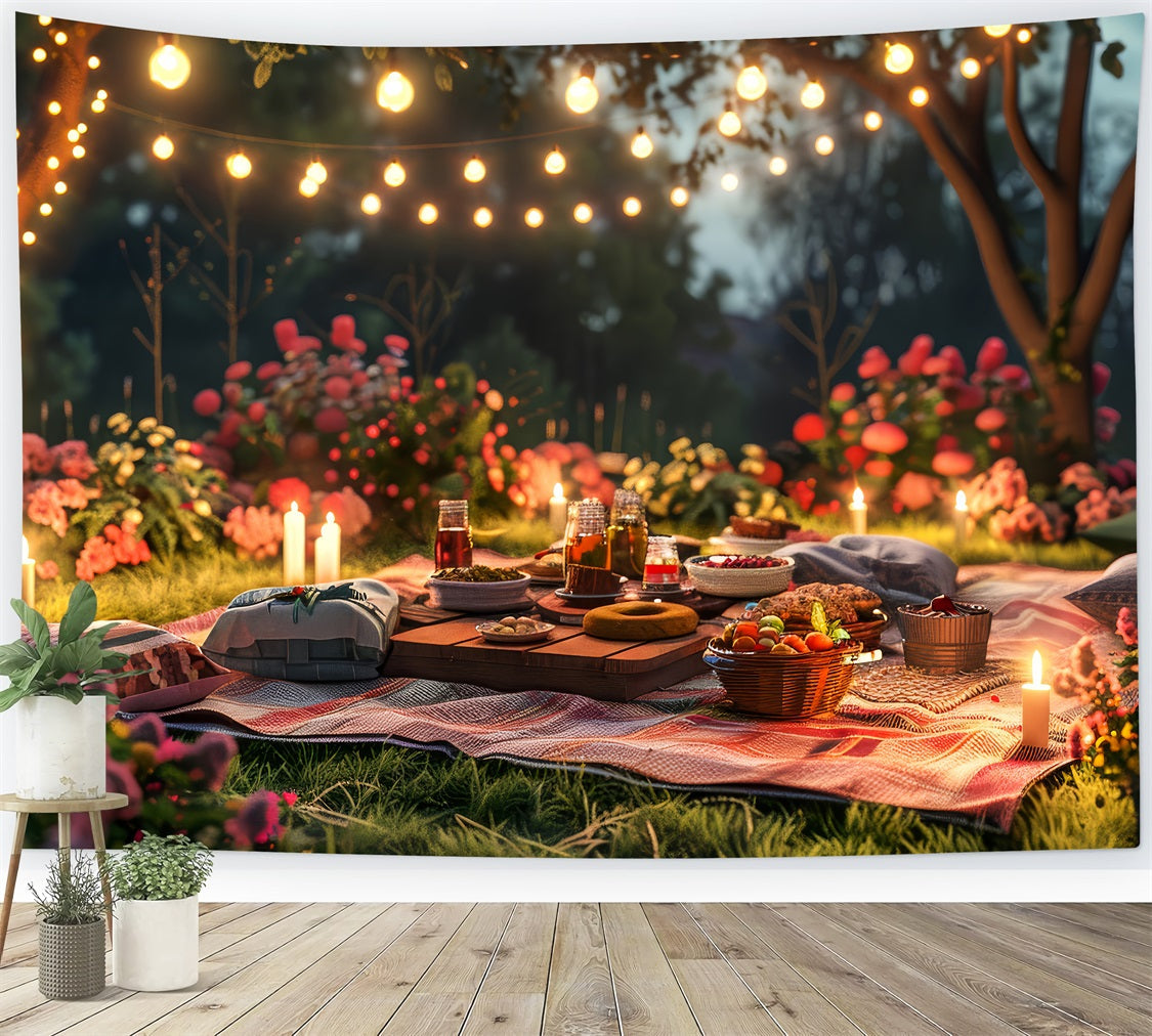 Valentine's Backdrop Romantischer Abend Picknick Florale Dekoration Backdrop BRP12-222