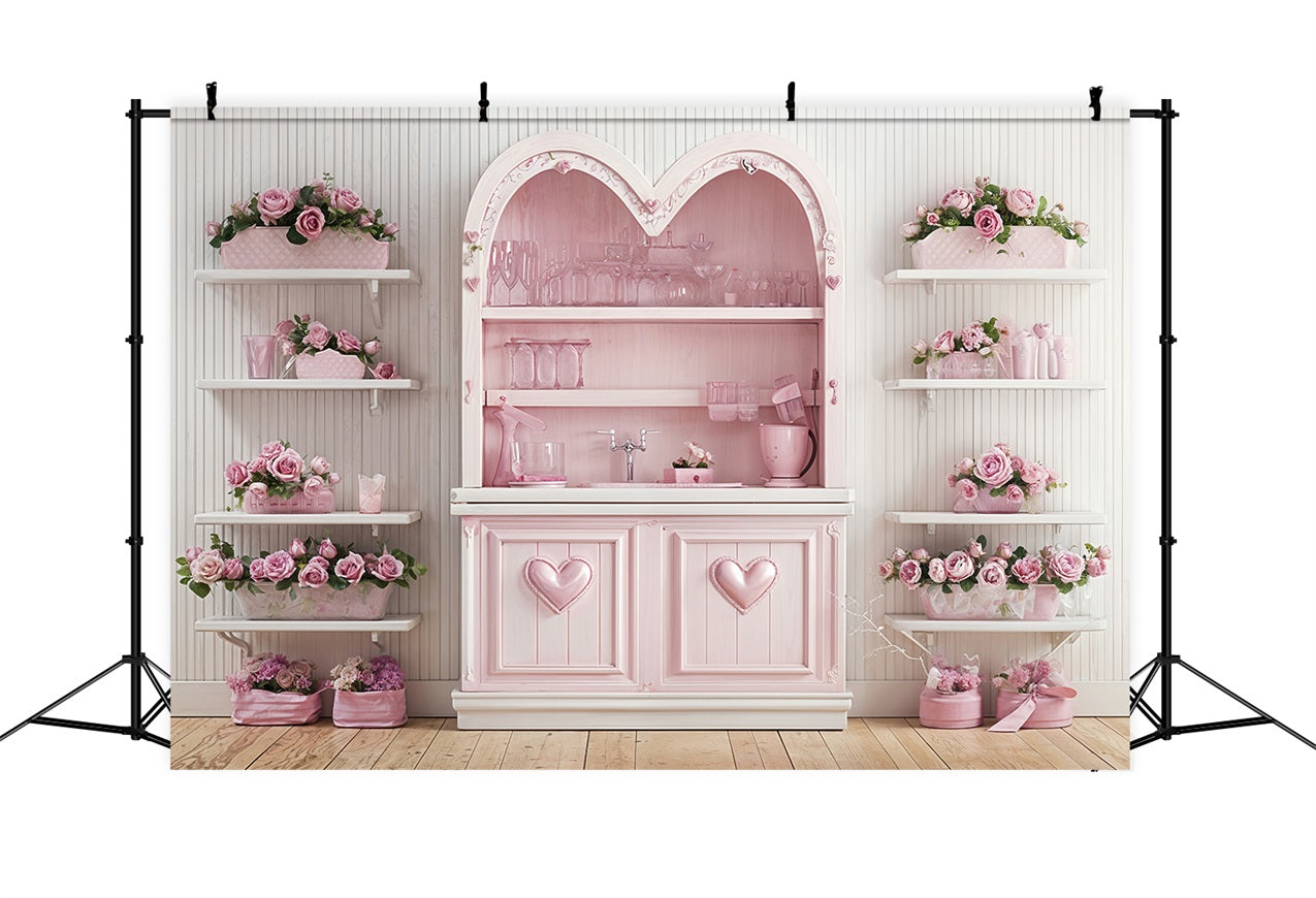 Valentinstag Backdrop Rosa Rose Küche Dekor Backdrop BRP12-236