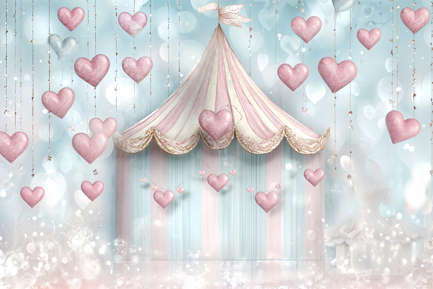 Valentinsthema Backdrop Pastell Zelt Herz Dekorationen Backdrop BRP12-243