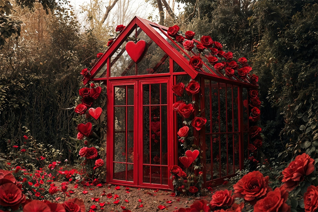 Hintergrund für Valentine Garten Glas Cottage Rosen Hintergrund BRP12-248
