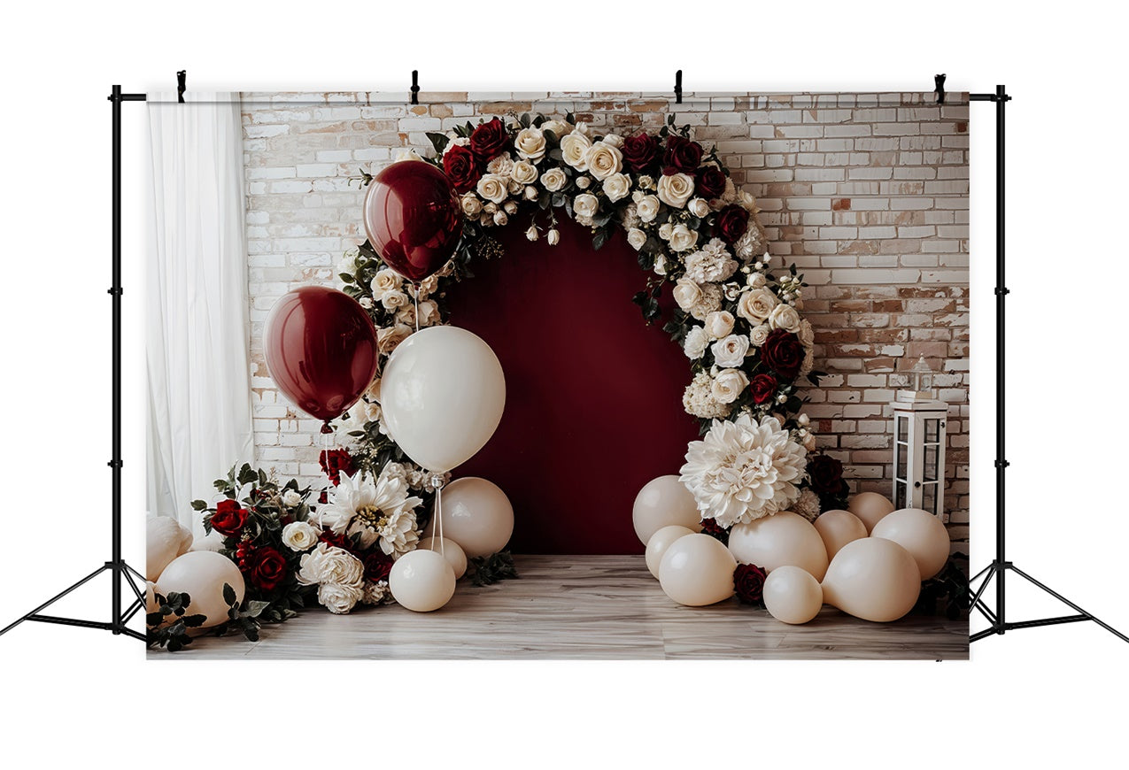 Backdrop Valentinstag Floral Ballonbogen Hochzeit Backdrop BRP12-252