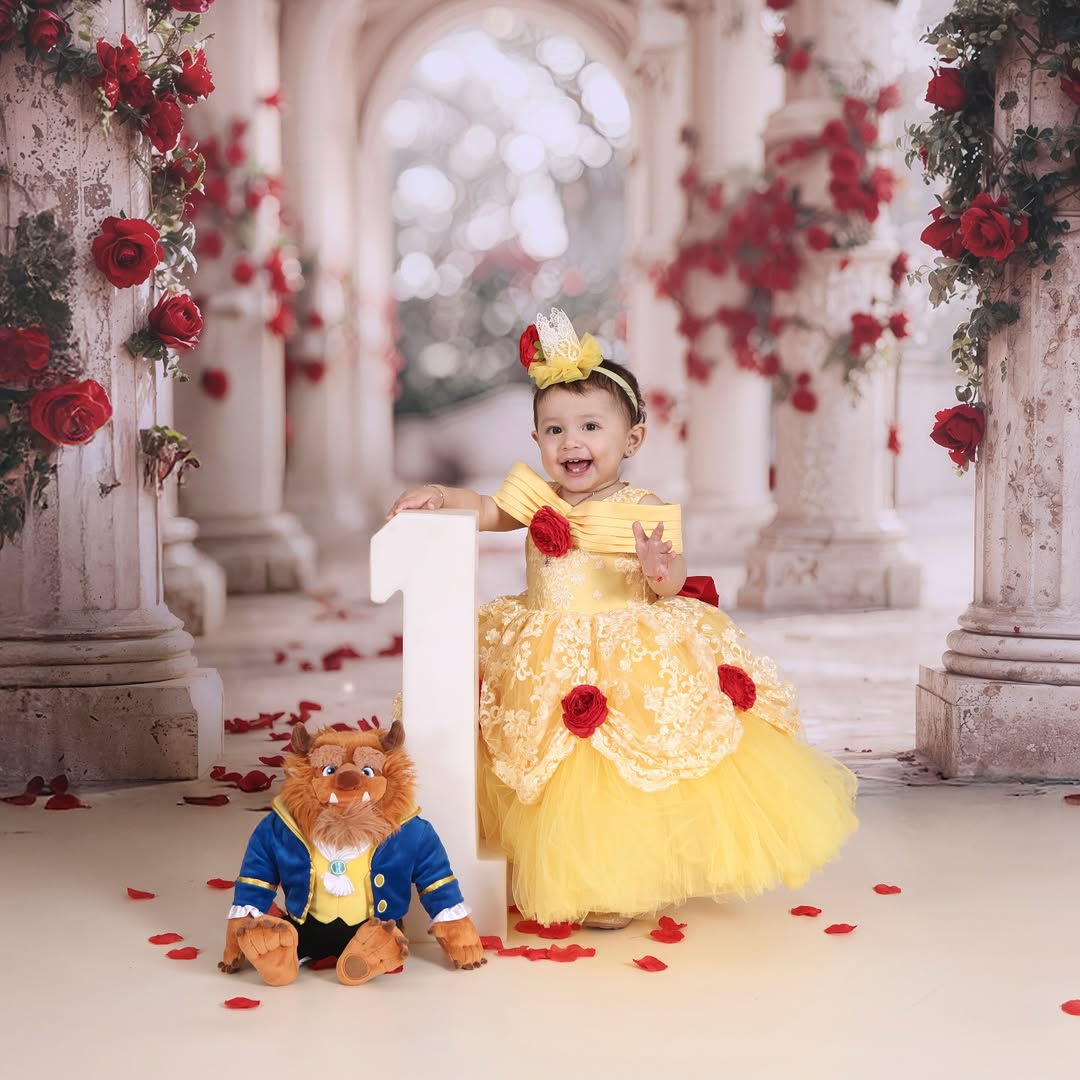 Valentinstag Backdrop Roter Rosenweg Marmorsäulen Backdrop BRP12-257