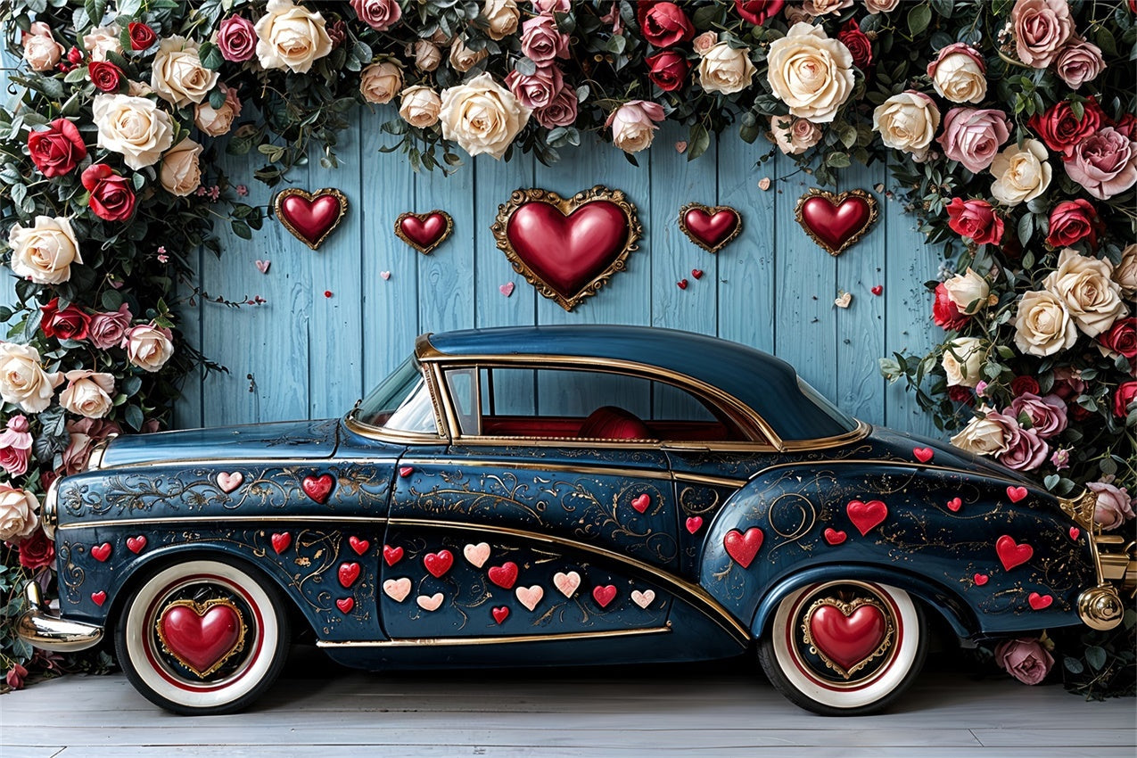 Valentinstag Fotohintergrund Rose Herz Auto Display Hintergrund BRP12-260