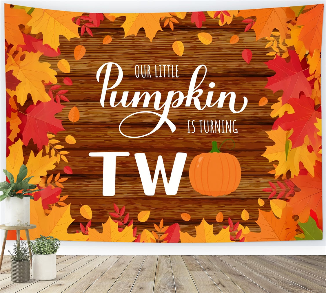 Geburtstag Backdrop Custom Little Pumpkin Turns Two Backdrop BRP12-291