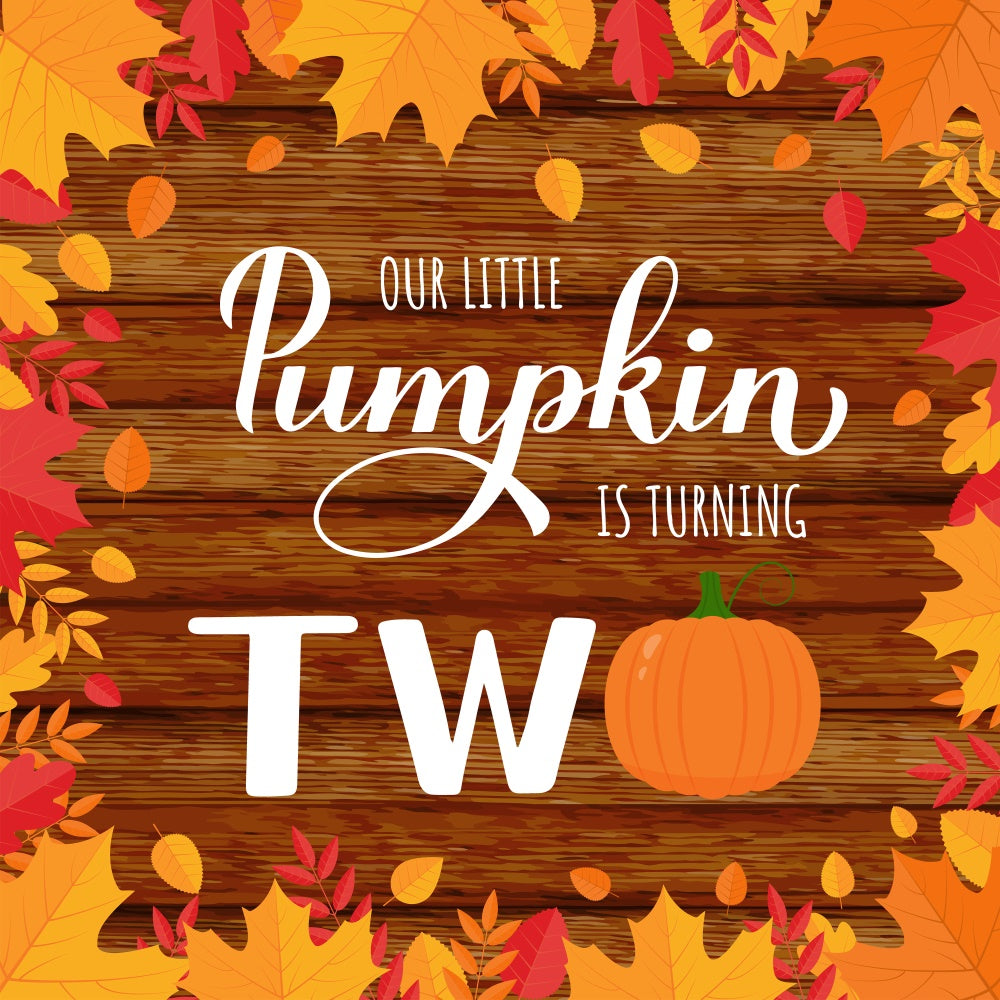 Geburtstag Backdrop Custom Little Pumpkin Turns Two Backdrop BRP12-291