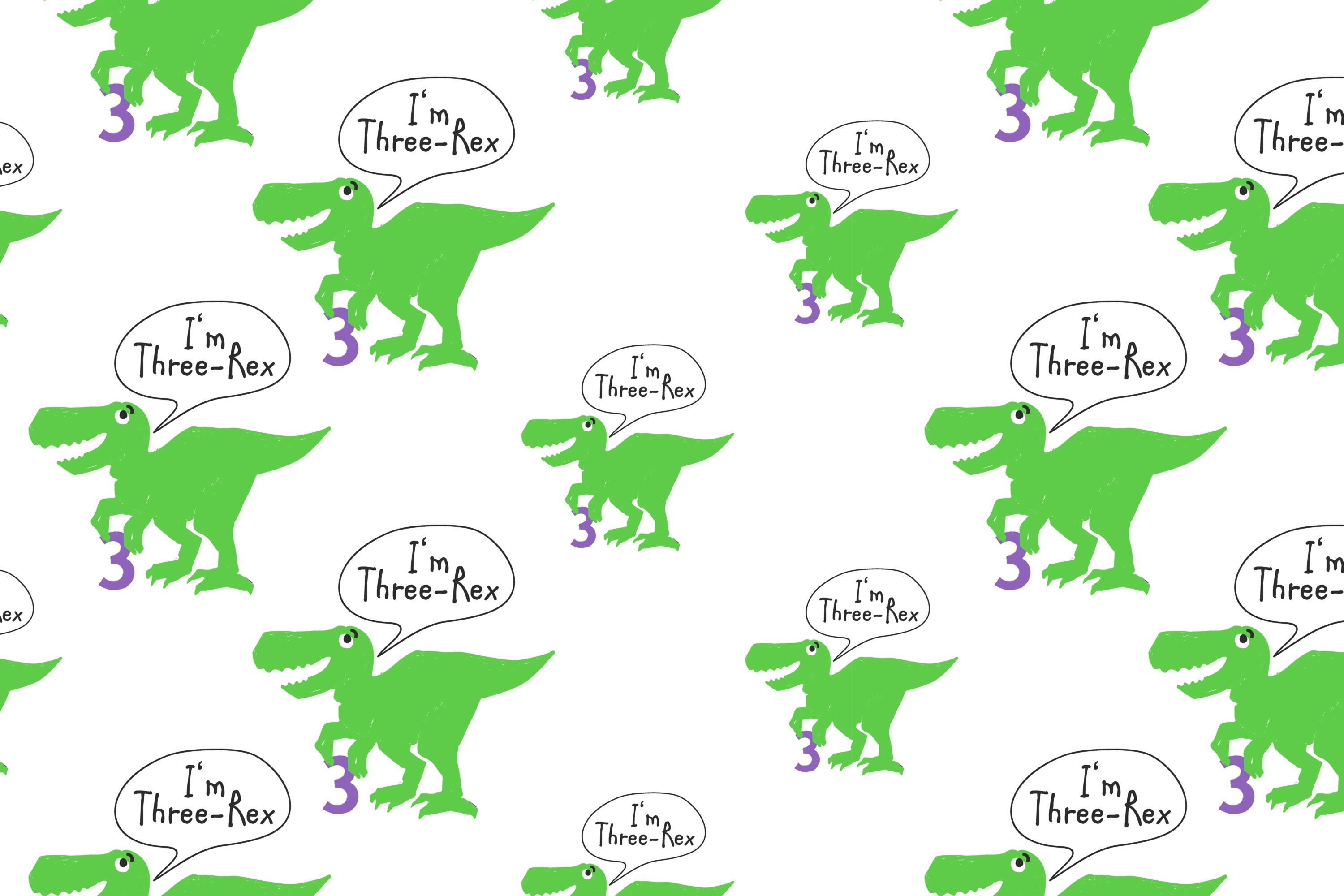 Personalisierte Geburtstag Backdrop Dinosaurier-Muster Drei-Rex Backdrop BRP12-296