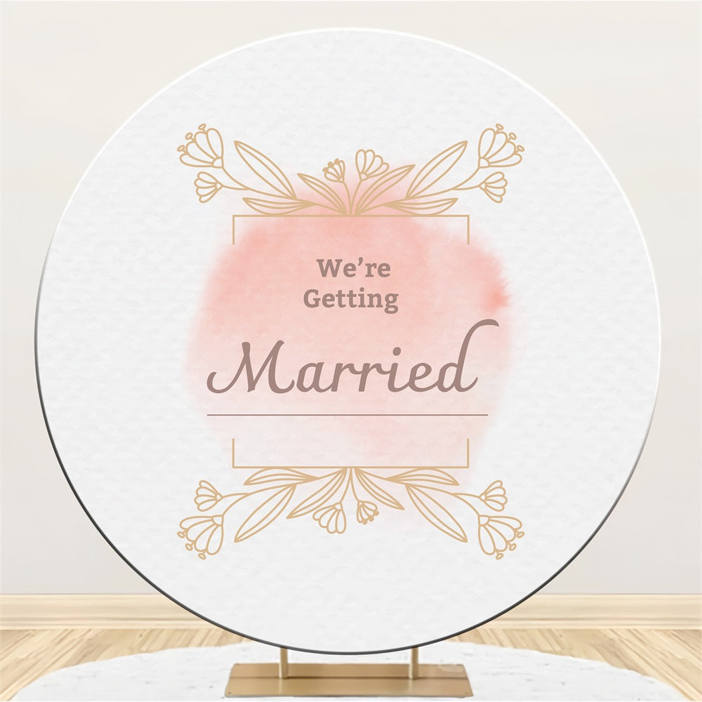 Personalisierte Hochzeit Backdrops We're Getting Married Blush Pink Hintergrund BRP12-335