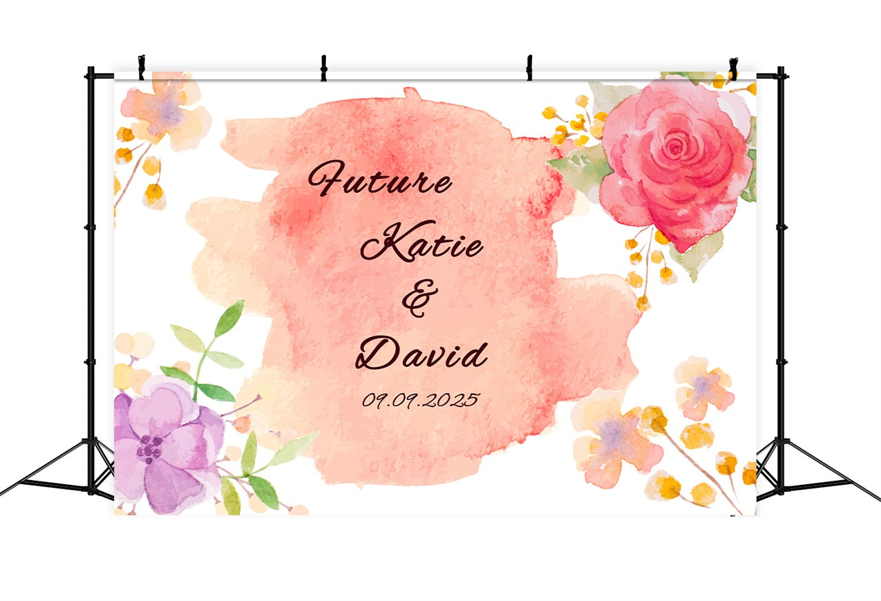 Custom Backdrop für Hochzeit Romantische gemalte Rose Hintergrund BRP12-354