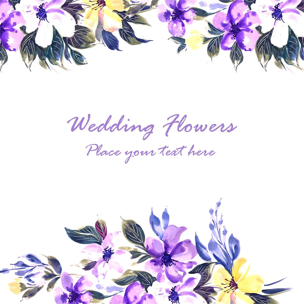 Custom Wedding Photo Booth Backdrop Lila Blumen Aquarell Hintergrund BRP12-357