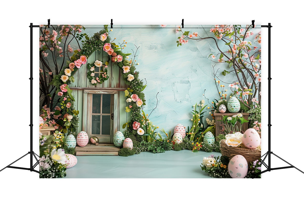 Ostern Fotografie Hintergrund Frühling Floral Cottage Eier Ostern Hintergrund BRP12-396