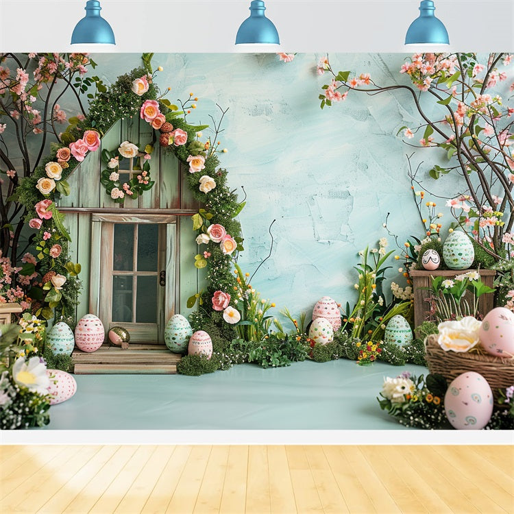 Ostern Fotografie Hintergrund Frühling Floral Cottage Eier Ostern Hintergrund BRP12-396