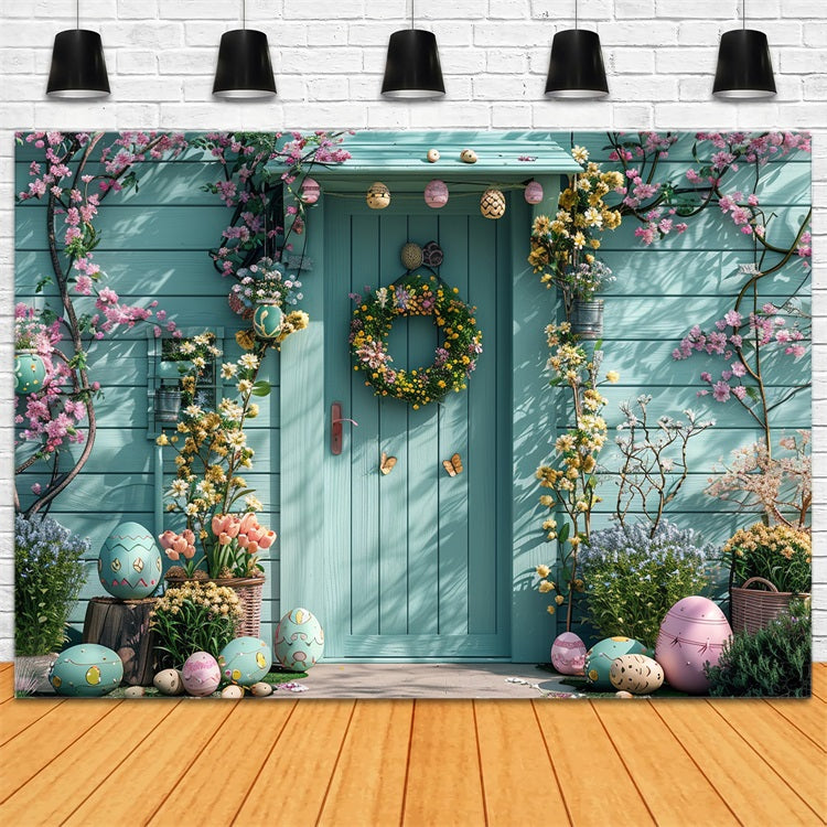 Fotografie Ostern Hintergrund Charming Doorway Spring Egg Ostern Hintergrund BRP12-397