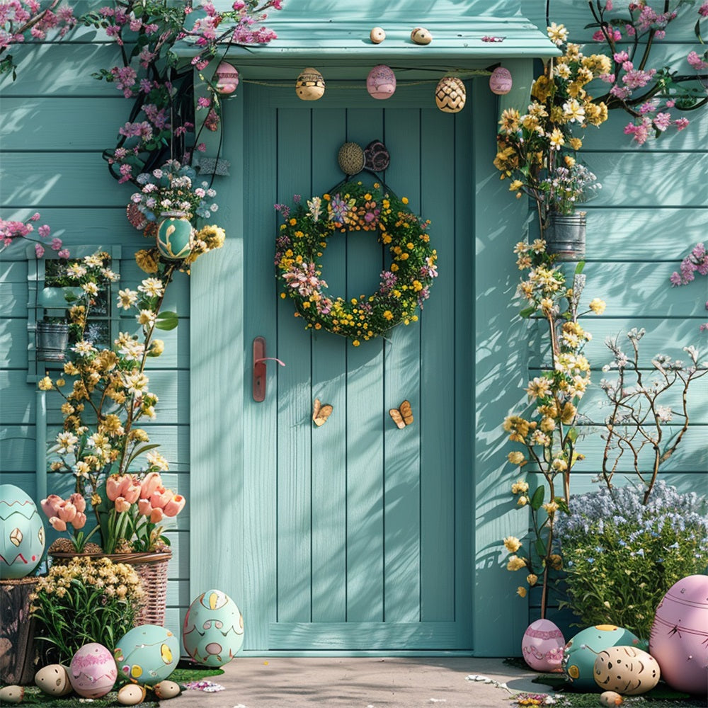 Fotografie Ostern Hintergrund Charming Doorway Spring Egg Ostern Hintergrund BRP12-397