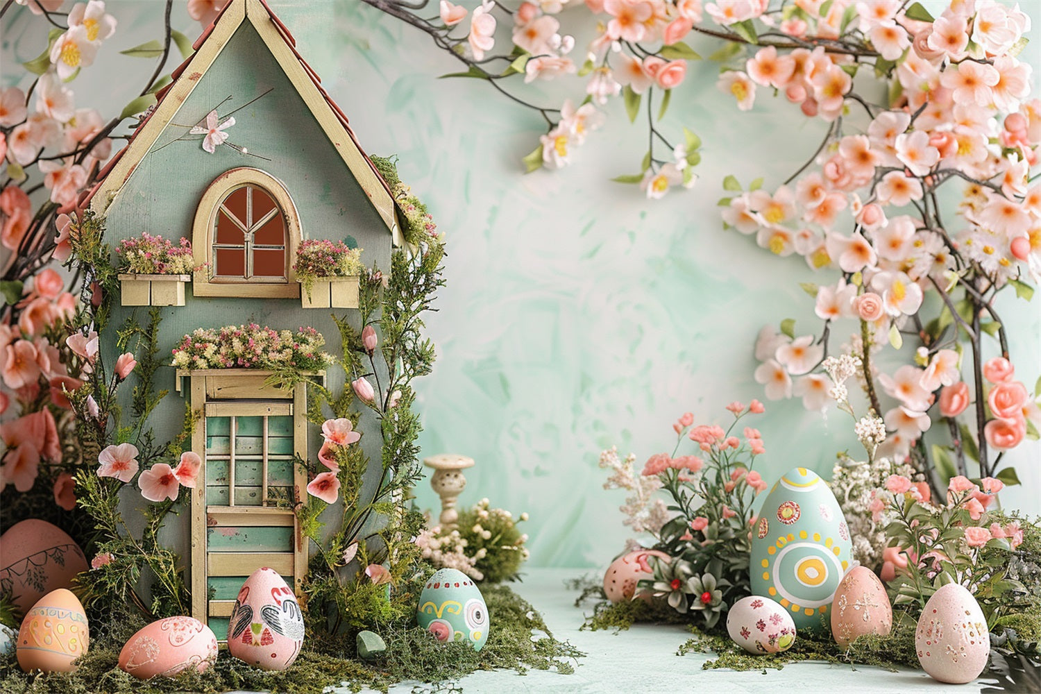 Ostern Hintergrund Fotografie Floral Cottage Ei Display Ostern Hintergrund BRP12-401