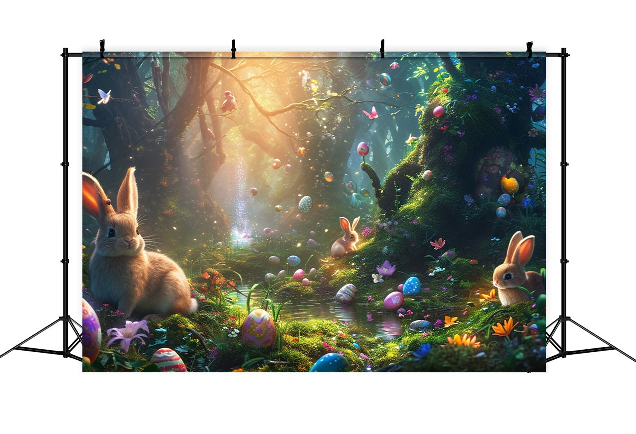 Ostern Fotohintergrund Bunny Egg Hunt Wald Hintergrund BRP12-422