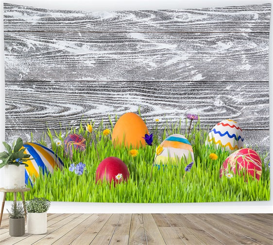 Ostern Fotokulisse Ideen Wiese Bunte Eier Hintergrund BRP12-424