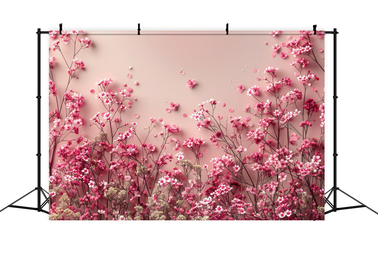 Backdrops Frühling Blühende Rosa Schleierkraut Pastell Backdrop BRP12-464