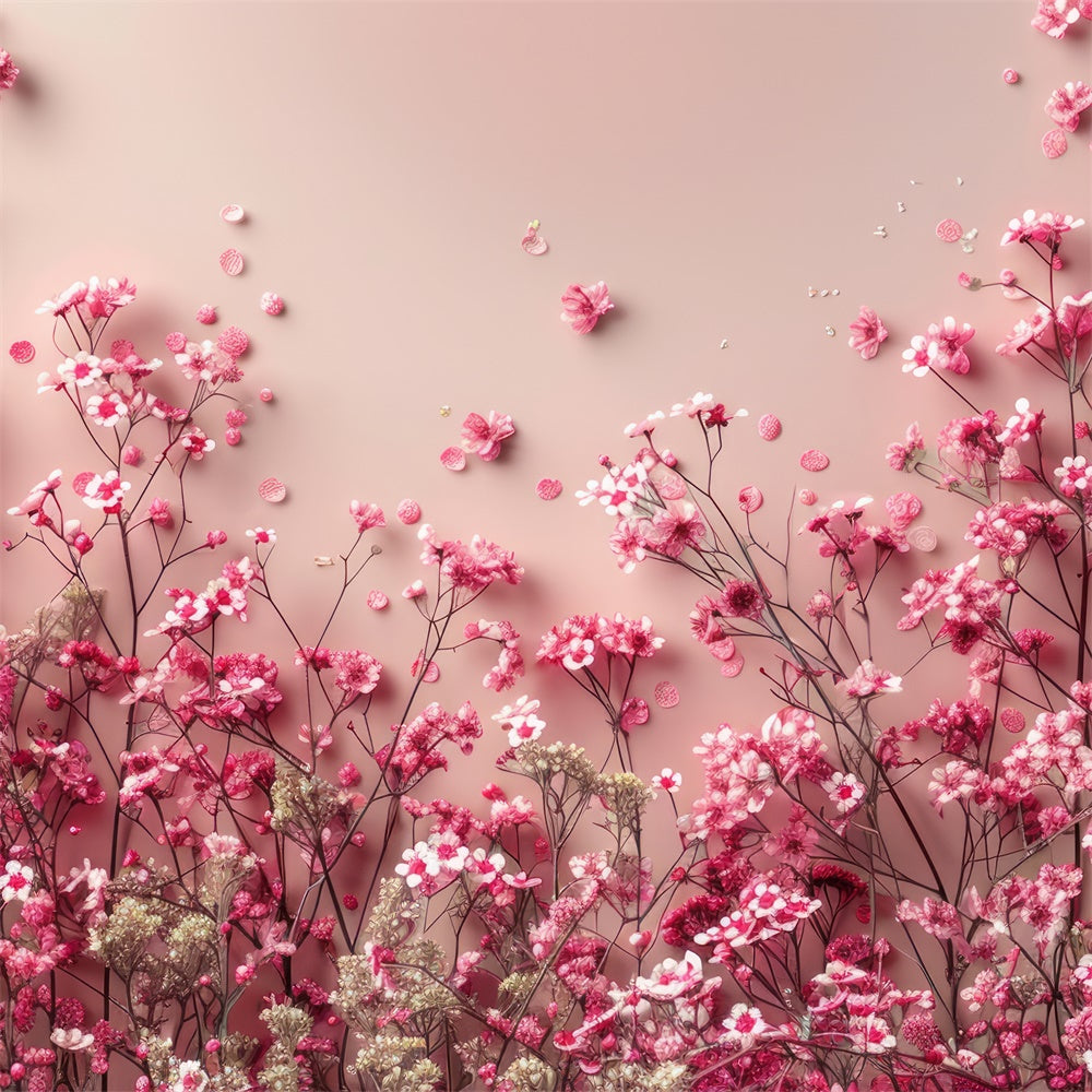 Backdrops Frühling Blühende Rosa Schleierkraut Pastell Backdrop BRP12-464