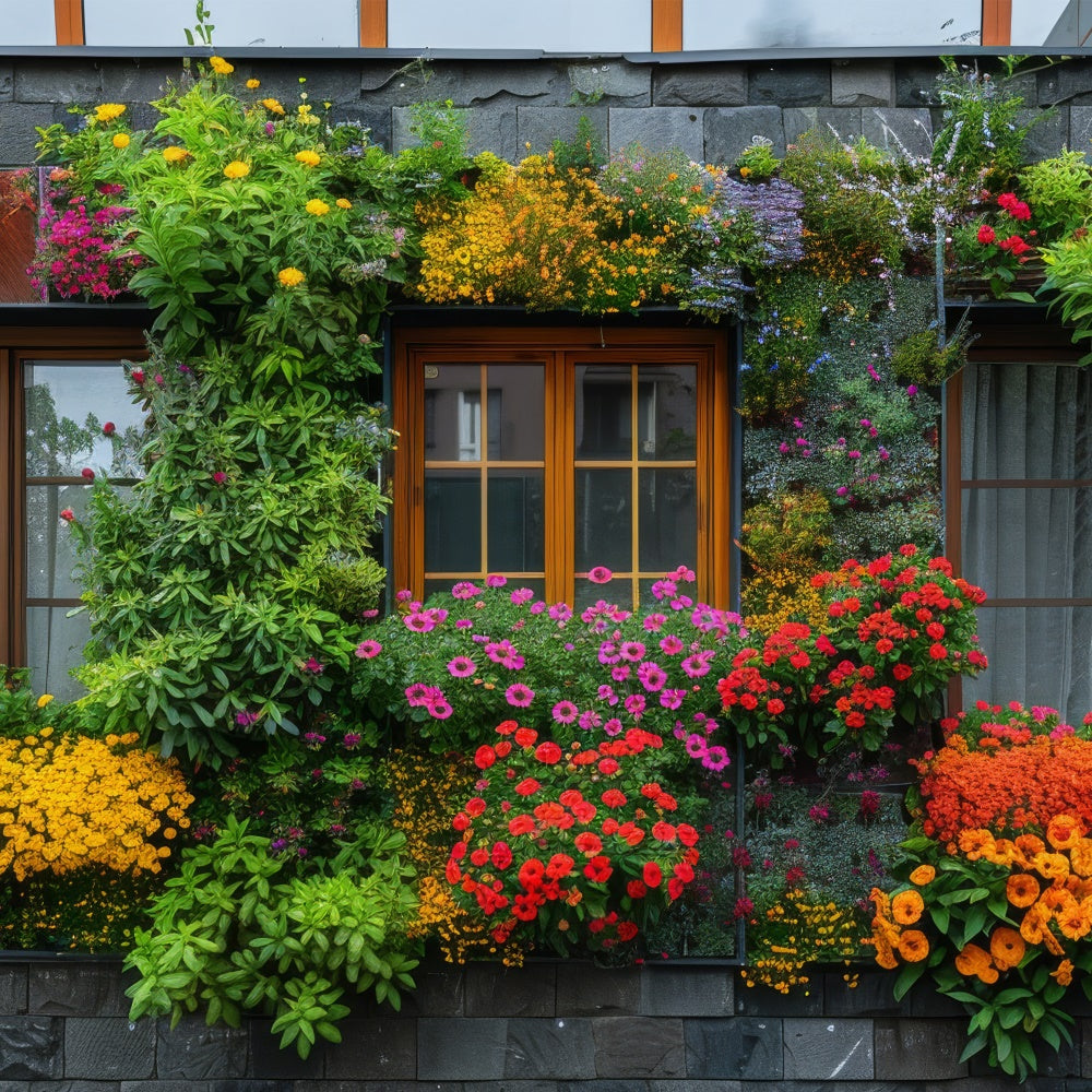 Frühling Backdrop Bunte Blumen Wand Gemütliches Landhaus Backdrop BRP12-469