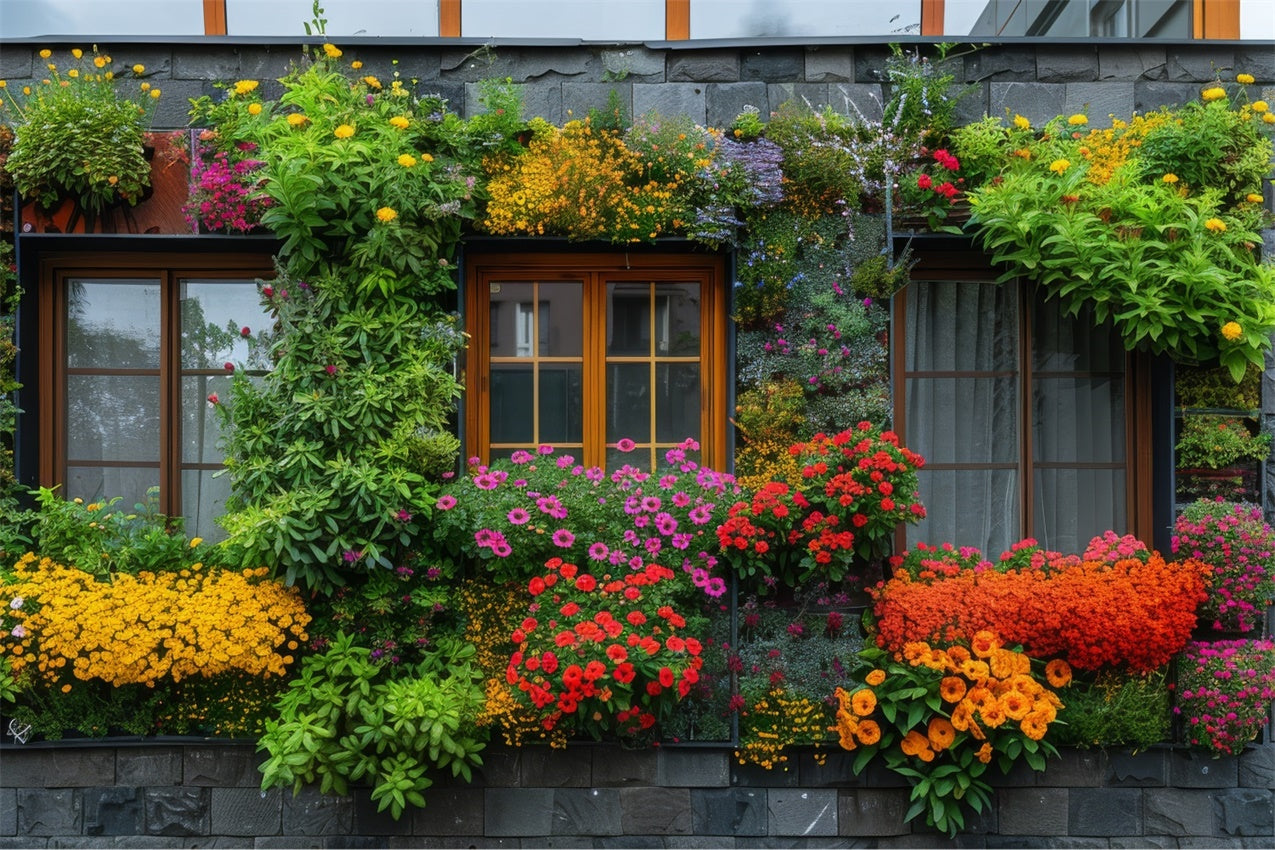 Frühling Backdrop Bunte Blumen Wand Gemütliches Landhaus Backdrop BRP12-469