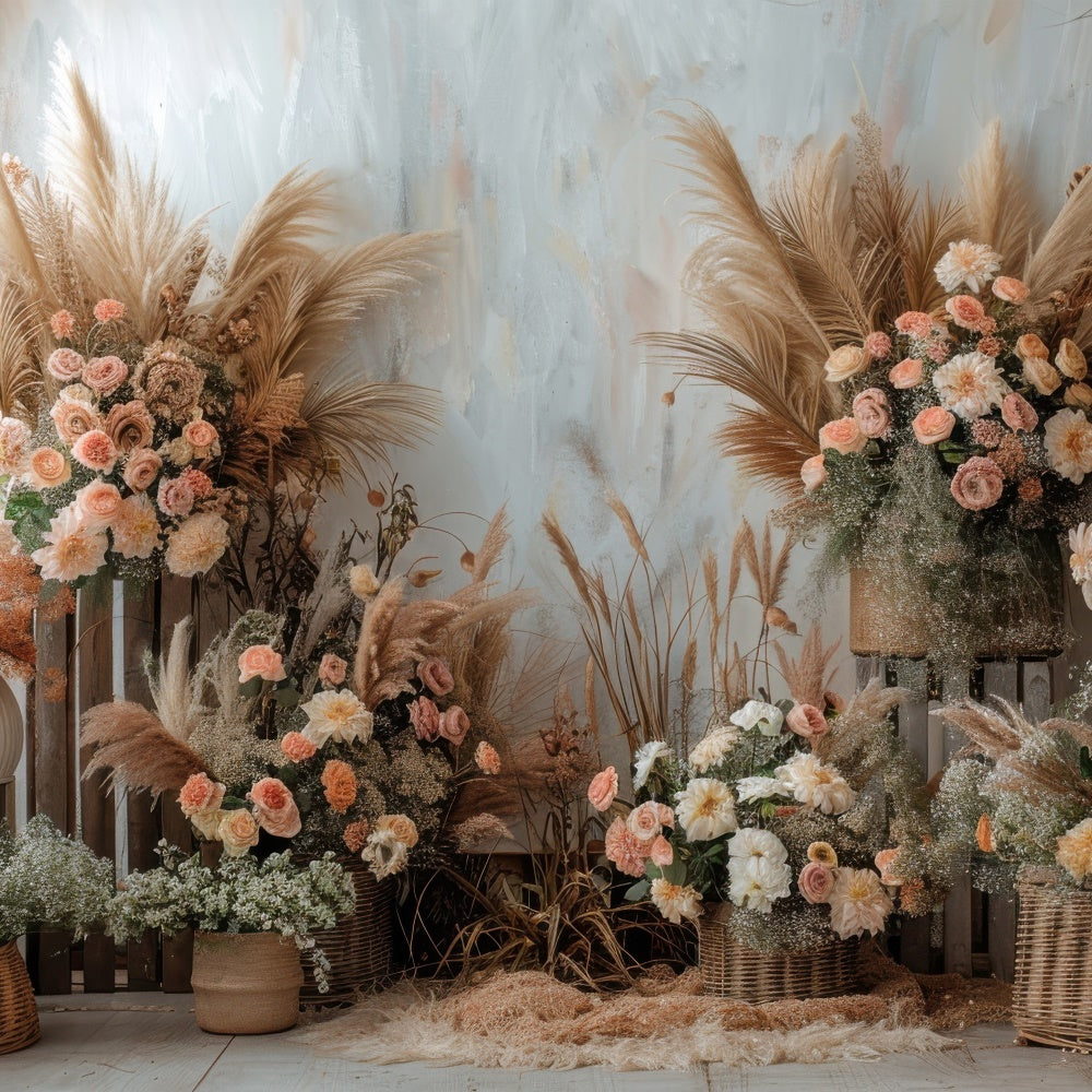 Frühling Fotografie Hintergrund Rustikale Böhmische Blumen Hintergrund BRP12-492