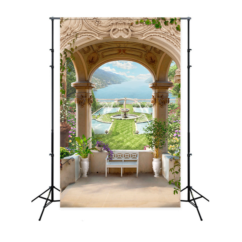 Frühling Backdrops Ideen Archway Scenic Lake View Backdrop BRP12-520